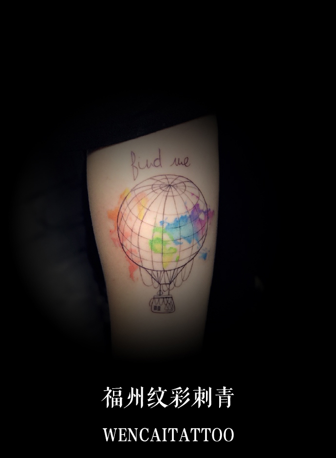 福州薄小姐的大腿地图热气球纹身